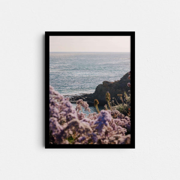 A framed fine art photography print featuring the Laguna Beach coastline in California.