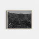 A framed fine art photography print featuring a mountains and palm trees landscape in Santa Barbara, California.